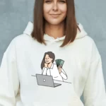 Work Graphic (White Hoodie)