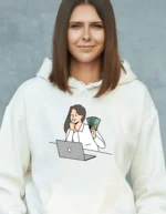 Work Graphic (White Hoodie)
