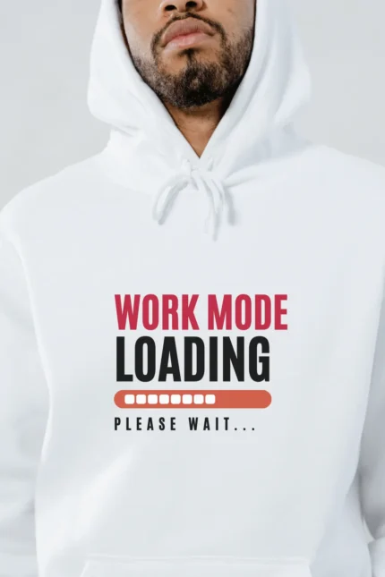 Work Mode (White Hoodie)