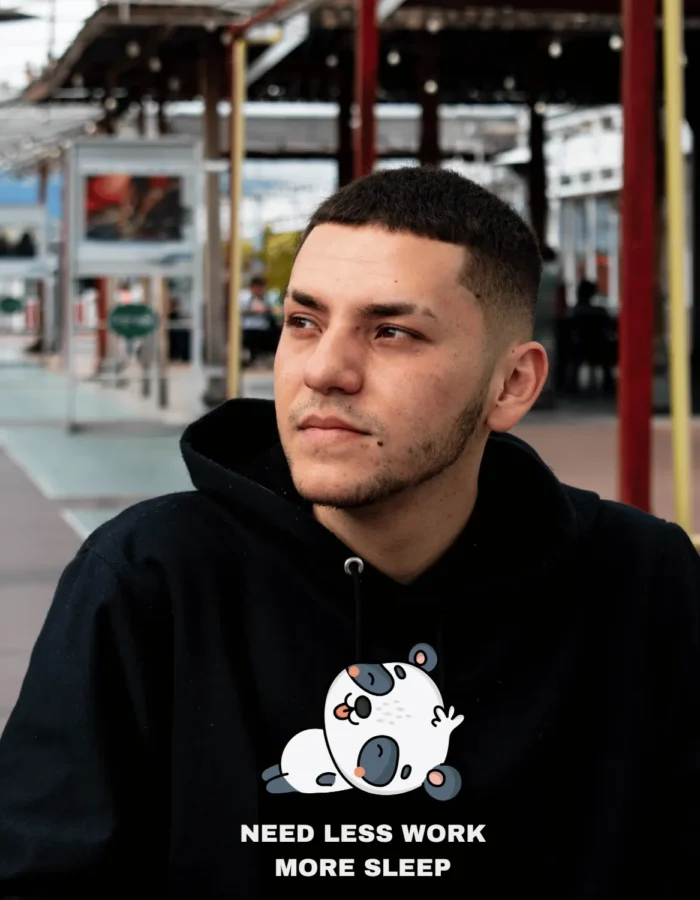 Need Less Work (Black Sweatshirt) - Image 2