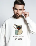 Coffee at Work (White Sweatshirt)