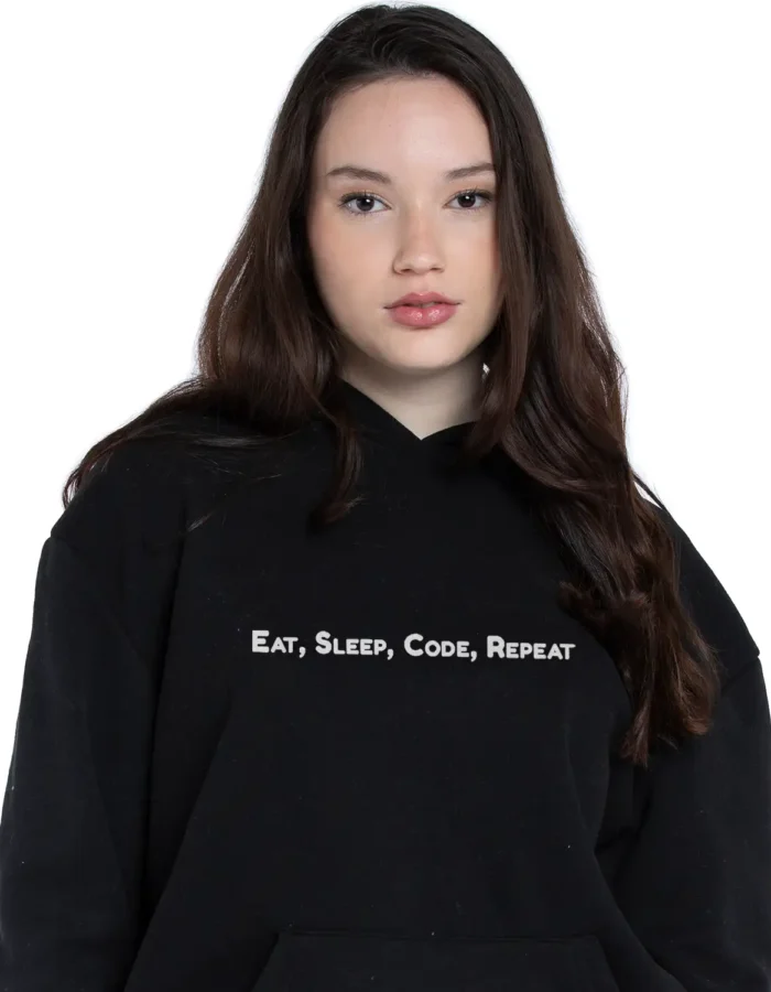 Model Hoodie- Eat, sleep, code, repeat (Female white) Hoodie for man