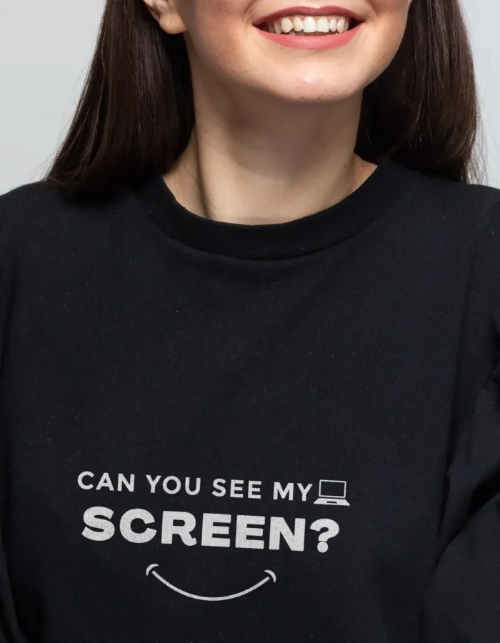 Model Sweats- Can you see my screen (female Black) Sweatshirts