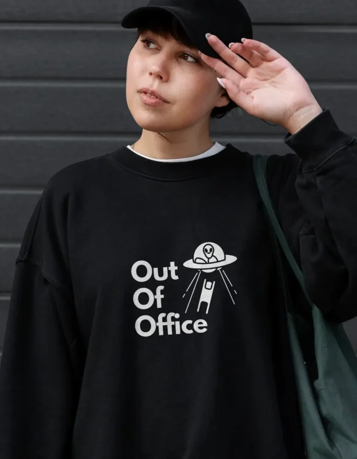 Model sweats- Out of office (female Black) Sweatshirt for men
