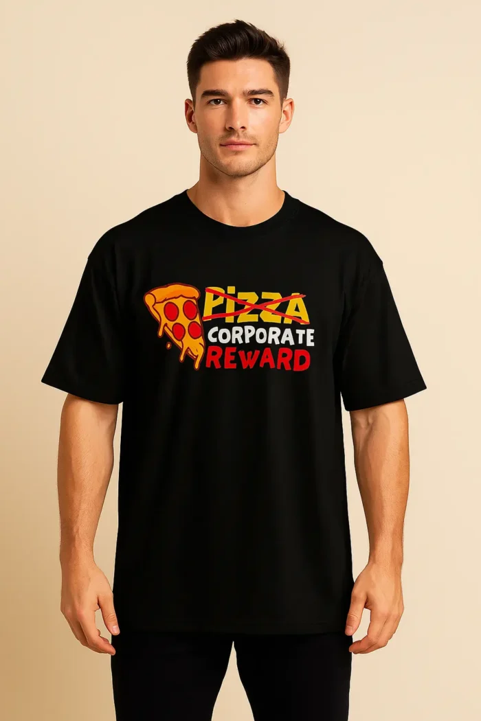 "Pizza Party" - Black Oversized - Image 2