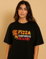 "Pizza Party" - Black Oversized