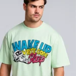 "Wake Up, Write Code" - Green Oversized