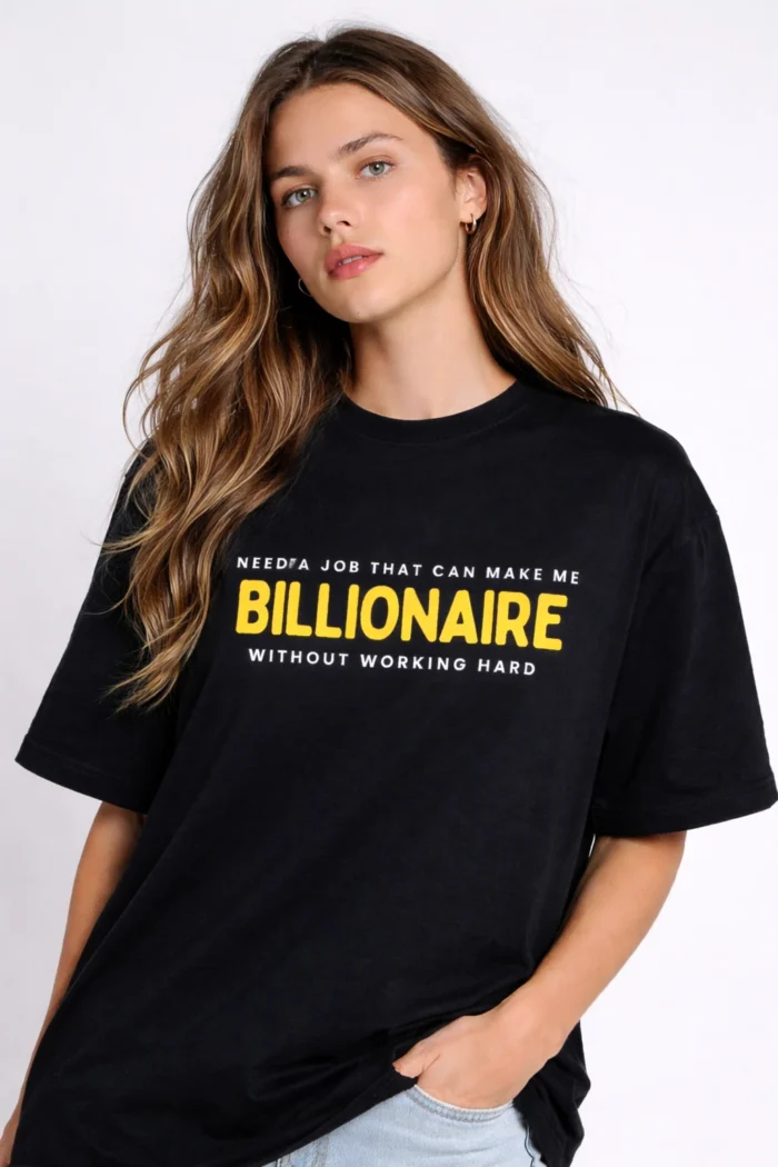 "Billionaire Job" - Black Oversized - Image 2