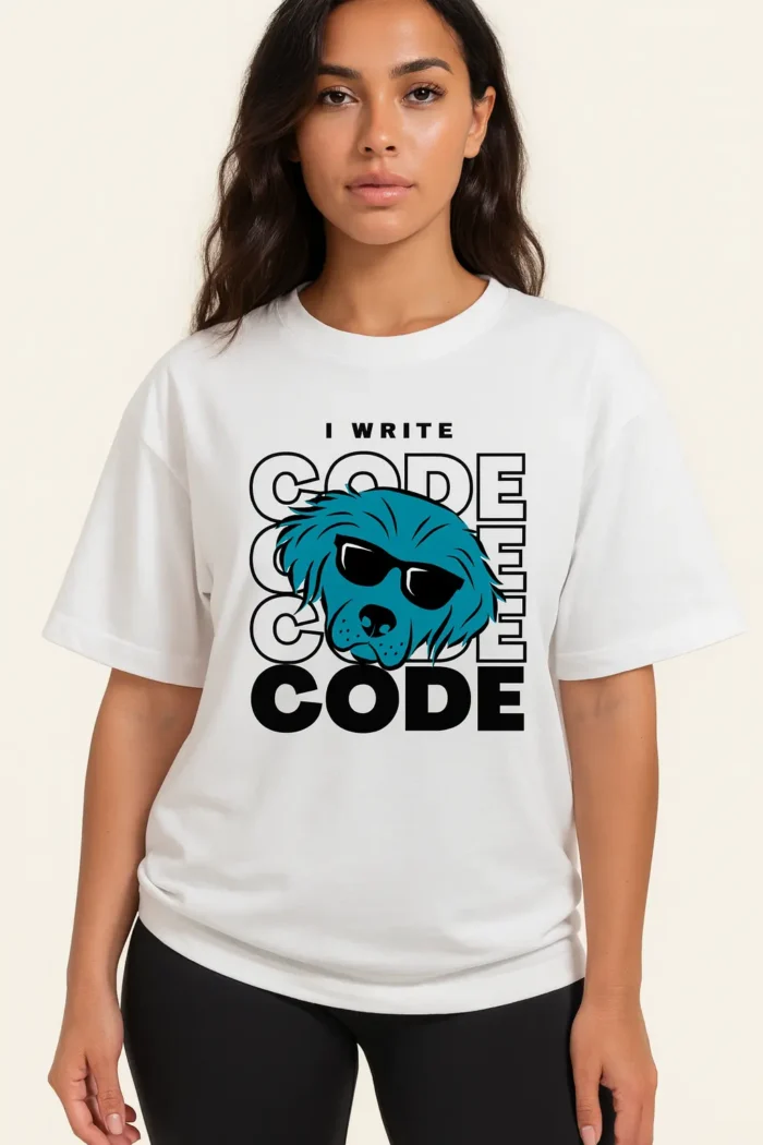 "Code Code" - White Oversized - Image 2