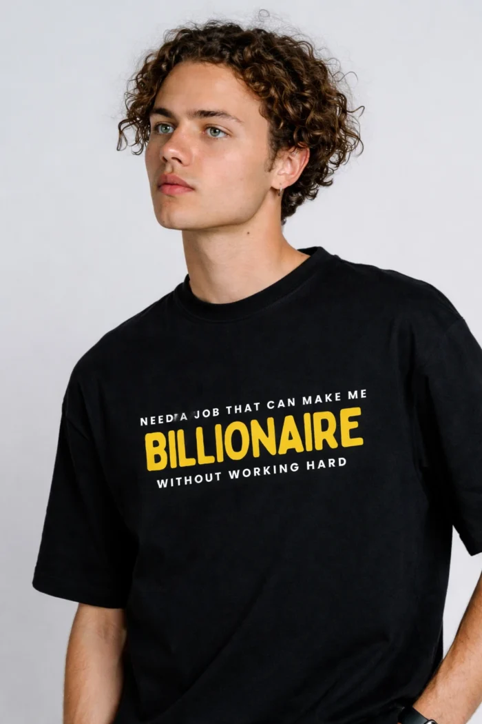 "Billionaire Job" - Black Oversized - Image 3