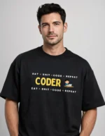 "Male Coder" - Black Oversized