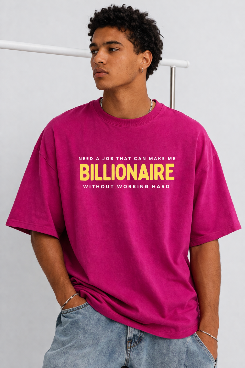 ChatGPT Image Apr 6, 2026, 09_43_54 PM "Billionaire Job" - Magenta Oversized - Image 1